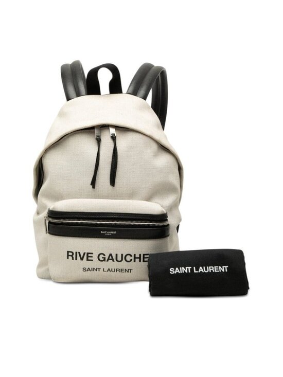 Saint Laurent Rive Gauche Backpack White Linen Leather main image 6